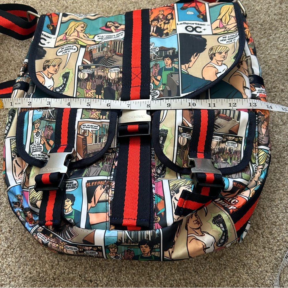 LeSport Sac comic book print messenger bag RARE discontinued The O.C nwt - Picture 8 of 8